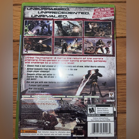Unreal Tournament III for Xbox 360 video game disc - Picture 3 of 3